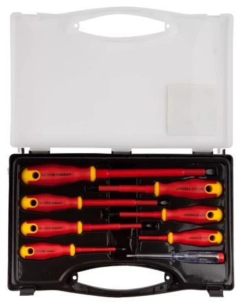 Набор STAYER &quot;PROFI&quot; &quot;ELECTRO&quot;: Отвертки диэлектрические, тестер, 100-250В, Cr-V, 8шт 25145-H8_z01 купить в Урае