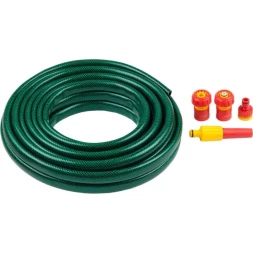 Набор поливочный GRINDA: Шланг 3/4"x15 м, наконечник-распылитель, поливочная арматура 428497-3/4-15