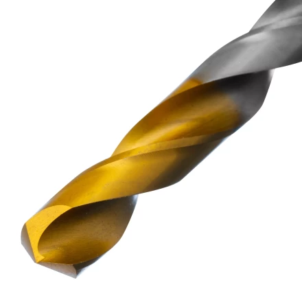 Сверло спиральное по металлу Denzel, 10 x 133 мм, Р6М5, Golden Tip, 718242 купить в Урае