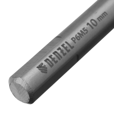 Сверло спиральное по металлу Denzel, 10 x 133 мм, Р6М5, Golden Tip, 718242 купить в Урае