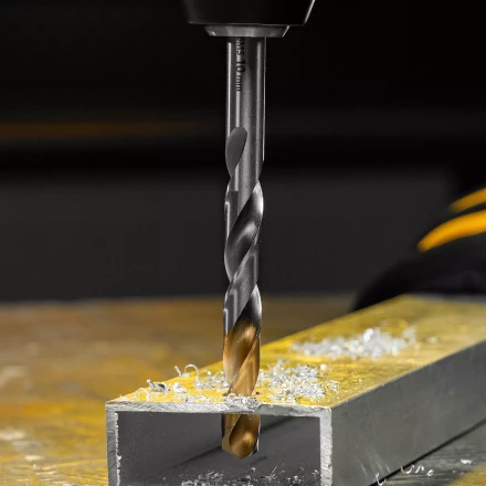 Сверло спиральное по металлу Denzel, 10 x 133 мм, Р6М5, Golden Tip, 718242 купить в Урае