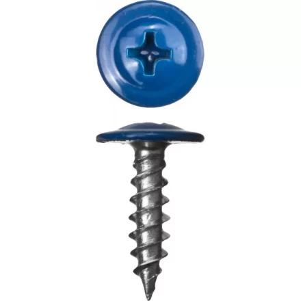 Саморезы ЗУБР с прессшайбой по листовому металлу до 0,9 мм, окрашенные в RAL-5005, PH2, 4,2х16 мм, 500шт 300191-42-016-5005 купить в Урае