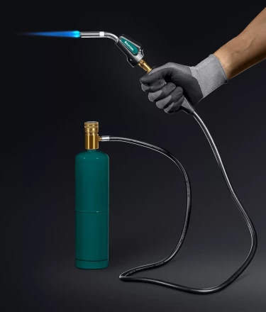 Blue Fire KS-8000  горелка для МАПП / MAPP газа,  с пъезоподжигом, на баллон c резьбовым соединением US 1, 2000°C 55512 купить в Урае