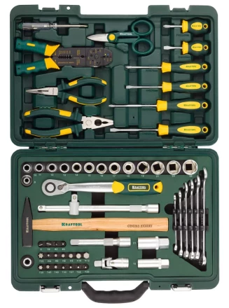 Набор KRAFTOOL &quot;INDUSTRIE&quot; Слесарно-монтажный инструмент, 59 предметов 27977-H59 купить в Урае