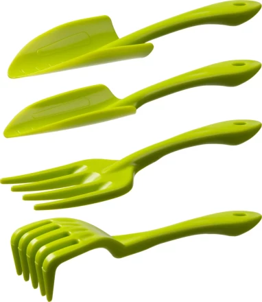 Набор садовый РОСТОК пластиковый, 4 предмета: Вилка, грабельки, 2 совка 421429-H4 купить в Урае