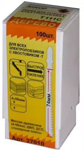 Пилка для электролобзика T111 C HCS 1шт/100 27010 купить в Урае