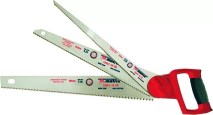 Ножовка по дереву &quot;три в одном&quot; 3 рабочих полотна  металлическая обрезиненная рукоятка MATRIX 23575 купить в Урае
