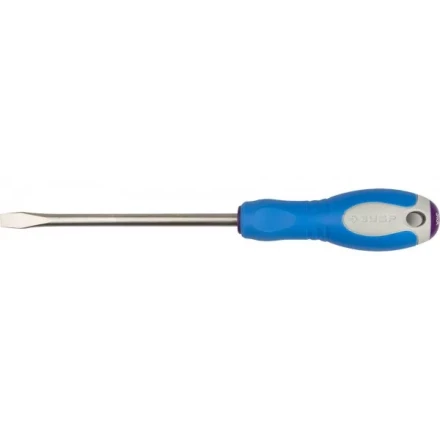 Отвертка ЗУБР, Cr-V сталь, трехкомпонентная рукоятка, цветовая индикация типа шлица, SL, 8,0x150мм 25251-8.0-150 купить в Урае