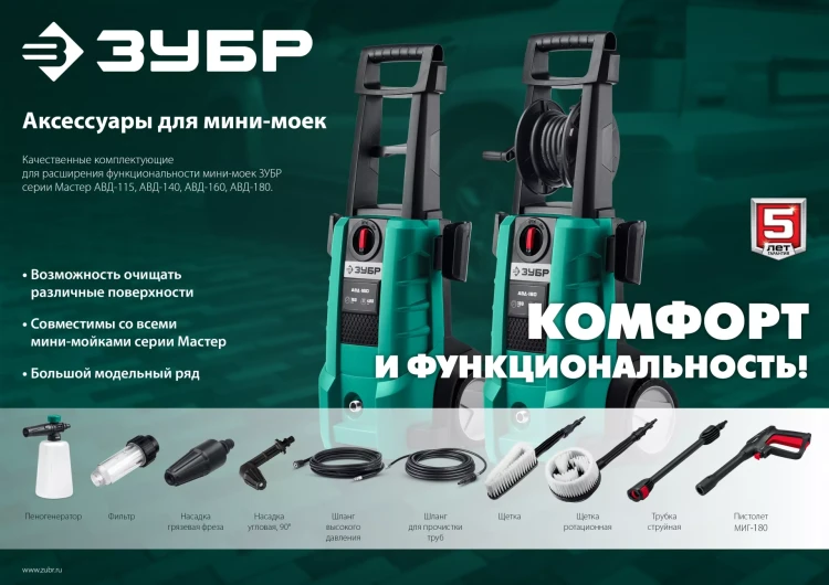 ЗУБР для пистолета МИГ-180, 8 м, шланг для прочистки труб (70414-180-8) купить в Урае