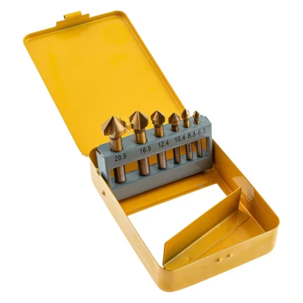 Набор зенковок Denzel 72313, HSS, M3-M10, 6 шт, металл. кейс купить в Урае