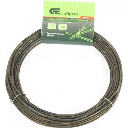 Проволока стальная 15 м вязальная термообработанная 1,8 мм Сибртех 84912 купить в Урае