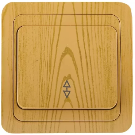 Выключатель СВЕТОЗАР &quot;ГАММА&quot; проходной, одноклавишный, цвет ольха, 10A/~250B SV-54137-A купить в Урае