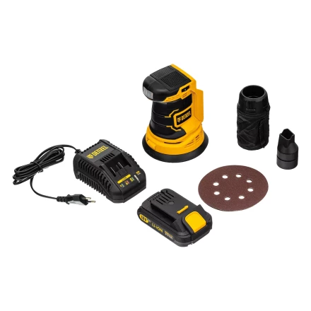 Машина шлифовальная эксцентриковая аккумуляторная Denzel 28470 COS-125, 18В Li-Ion купить в Урае