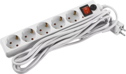 Сетевой фильтр STAYER &quot;MASTER&quot; электрический, 5 гнезд, макс. мощн. 2200 Вт, 5м 55066-5 купить в Урае