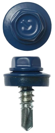 Саморезы ЗУБР &quot;ПРОФЕССИОНАЛ&quot; окраш., RAL 5005 синий насыщен., для крепл. кров. матер. к металл. констр., 5.5x19мм, 2500шт 4-300310-55-019-5005 купить в Урае