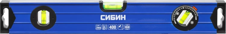 Уровень СИБИН коробчатый усиленный, утолщенный профиль, 2 фрезерованные поверхности, 3 противоударных ампулы (1 поворотная на 360 град), 4 34609-040 купить в Урае