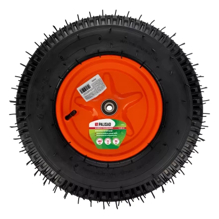 Колесо пневматическое усиленное, шина 8PR, 4.00-8 D400 мм, внутренний диаметр подшипника 12 мм, длина оси 90 мм Palisad купить в Урае