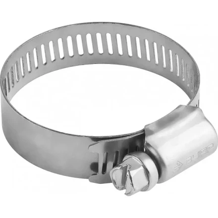 Хомуты ЗУБР &quot;ЭКСПЕРТ&quot;, нерж. сталь, просечная лента 12 мм, 38-59 мм, 100 шт 37815-038-59-100 купить в Урае