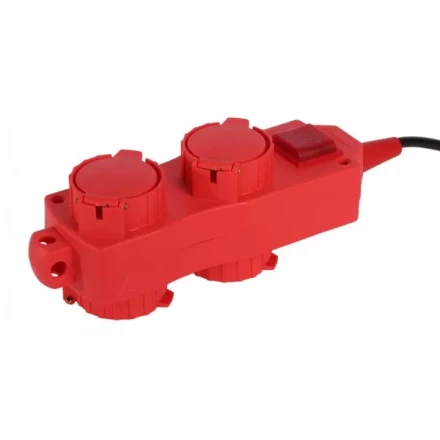 Удлинитель СВЕТОЗАР электрический с заземлением, выключатель, евро, 4 (2х2) гнезда, с крышками, 8м SV-55017-8 купить в Урае