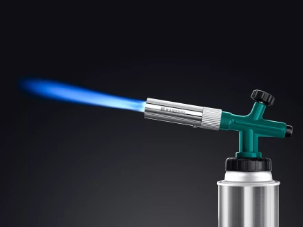 KG-1000 цельнометаллическая газовая горелка с пъезоподжигом, на баллон с цанговым соединением, 1450°C 55514 купить в Урае