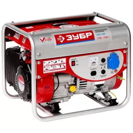 Электростанция ЗУБР бензиновая, 4-х тактная, ручной пуск, 220В, 1500Вт ЗЭСБ-1500 купить в Урае