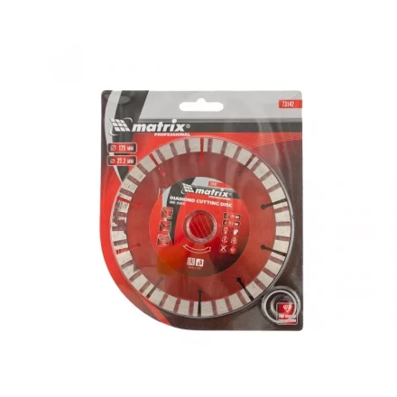 Диск алмазный отрезной Турбо-сегментный 125 х 22,2 мм сухая резка MATRIX Professional 73142 купить в Урае