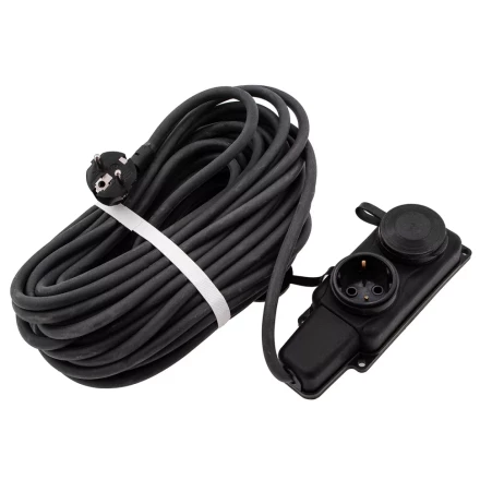 Удлинитель силовой 20 м, 16А, тип УХз16, КГ 3 x 1.5 мм, 2 розетки, Россия Сибртех 95882 купить в Урае