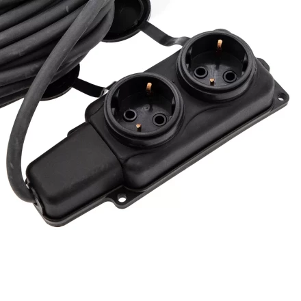 Удлинитель силовой 20 м, 16А, тип УХз16, КГ 3 x 1.5 мм, 2 розетки, Россия Сибртех 95882 купить в Урае