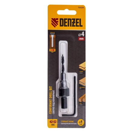 Сверло-зенкер под конфирмат, 4 мм, Denzel 704204 купить в Урае
