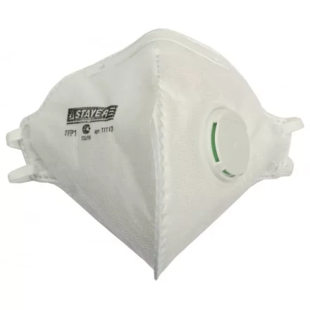 Полумаска фильтрующая STAYER &quot;PROFI&quot; плоская многослойная с клапаном, класс защиты FFP1 11113 купить в Урае