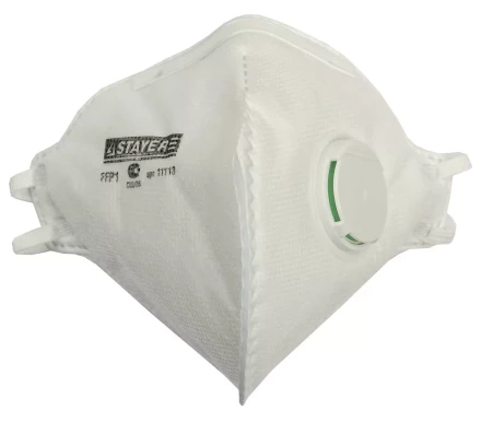 Полумаска фильтрующая STAYER &quot;PROFI&quot; плоская многослойная с клапаном, класс защиты FFP1 11113 купить в Урае