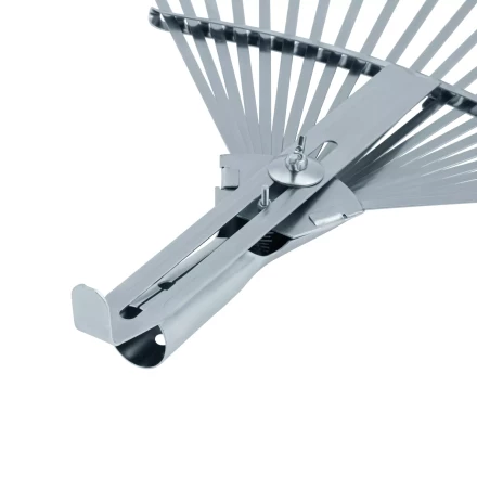 Грабли веерные стальные Palisad, 300 - 480 мм, 22 плоских зуба, оцинкованные,раздвижные, без черенка, 617675 купить в Урае