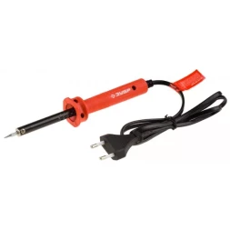 Электропаяльник ЗУБР "МАСТЕР" с пластиковой рукояткой и долговечным жалом, форма конус, 40Вт 55400-40_z01