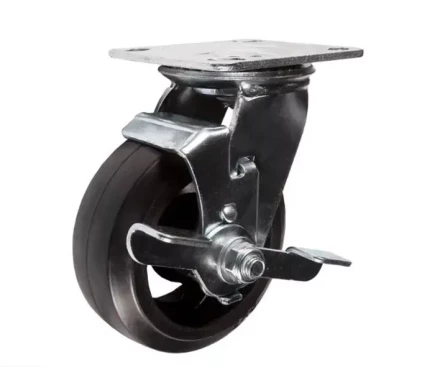 Колесо большегрузное поворотное SCdb 63 150 мм обрезиненное с тормозом РФ 1030004 купить в Урае