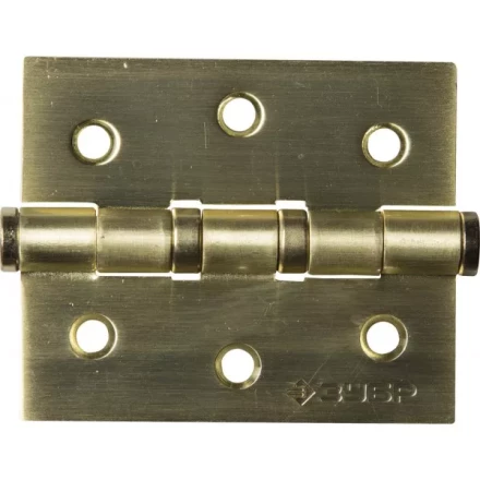 Петля универсальная ЗУБР &quot;ЭКСПЕРТ&quot;, 2 подшипника, цвет мат. латунь (SB), с крепежом, 75х63х2,5мм, 2 шт 37601-075-3 купить в Урае