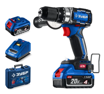 Бесщеточная дрель-шуруповерт Зубр, 2 АКБ LMS (4 Ач), в кейсе DB-70-42 серия «ПРОФЕССИОНАЛ» купить в Урае