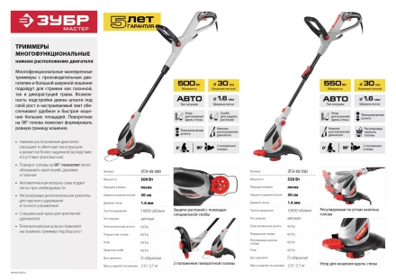 Триммер электрический ЗТЭ-30-550 серия МАСТЕР купить в Урае