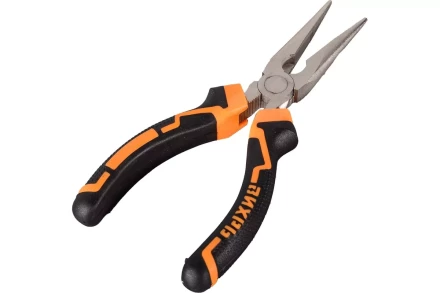 Длинногубцы прямые Вихрь, 160 мм, никелированные, двухкомпонентные рукоятки 73/6/3/10 купить в Урае