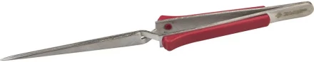 Пинцет ЗУБР д/монтажно-паечных работ, нерж сталь, фиберглассов термозащит накладки, самозажим, прямой, 160мм 22213-6-160 купить в Урае