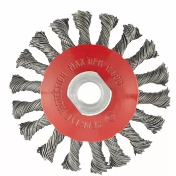 Щетка для УШМ, 125 мм, М14, "тарелка", крученая проволока  0,5 мм  MATRIX 74611 купить в Урае