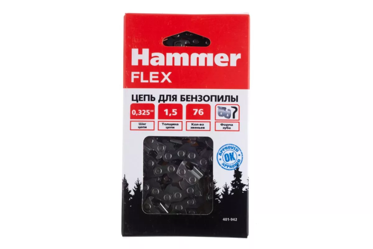 Цепь пильная HAMMER 0,325''-1,5мм-76зв купить в Урае