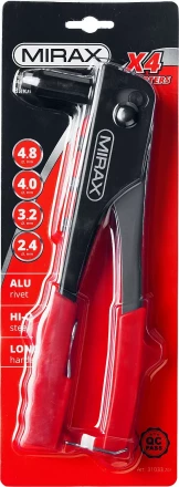 Заклепочник, MIRAX 31033, для алюминиевых заклепок d=2,4 / 3,2 / 4,0 / 4,8 мм, длина 225мм 31033_z01 купить в Урае