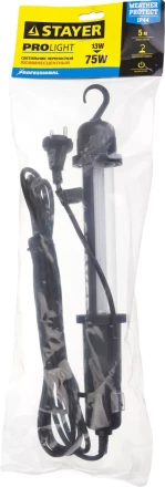 Светильник люминесцентный переносной, с выключателем, 5м, 13 (75) Вт, 220 В, IP44, STAYER 56065-13 купить в Урае