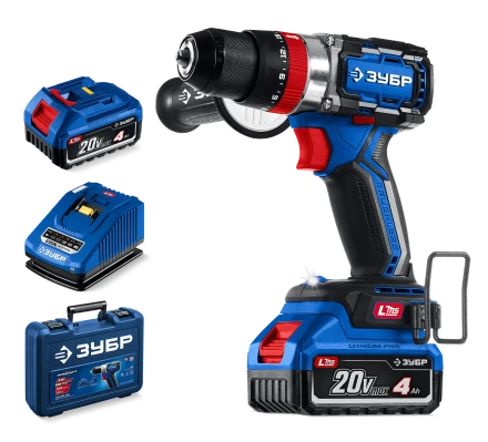 Бесщеточная ударная дрель-шуруповерт Зубр, 2 АКБ LMS (4 Ач), в кейсе DBS-70-42 серия «ПРОФЕССИОНАЛ» купить в Урае