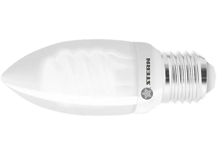 Лампа компактная люминесцентная свечка 9W 2700K E27 8000ч Stern 90962 купить в Урае