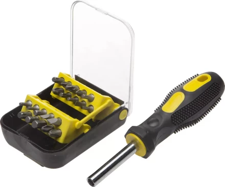 Набор STAYER Отвертка-битхолдер &quot;STANDARD&quot; с магнитом, 2-комп. рукоятка, биты Сr-V, в боксе, 21 предмет 25078-H21 купить в Урае