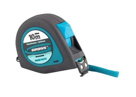 Рулетка "Ergonomisch",10 м x 25 мм, магнитный обрезиненный зацеп  GROSS 31105 купить в Урае