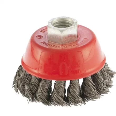 Щетка для УШМ 65 мм М14 "чашка" крученая проволока 0,35 мм MTX 74613 купить в Урае