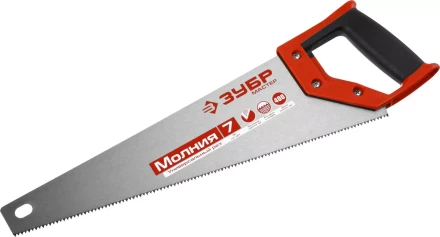 Ножовка универсальная (пила) ЗУБР МОЛНИЯ-7 400 мм, 7 TPI, закалка, рез вдоль и поперек волокон, для средних заготовок, фанеры, ДСП, МДФ 1537-40_z01 купить в Урае
