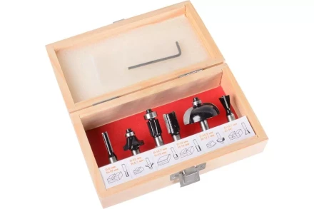 Набор фрез по дереву Вихрь 6шт (хвостовик 8мм), кейс 73/10/6/20 купить в Урае